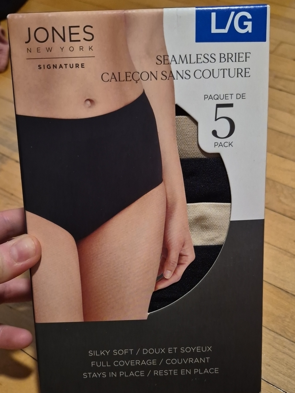 NEW IN BOX -Jones New York Women's Seamless Briefs - Black & Nude Mix (5 Pack)